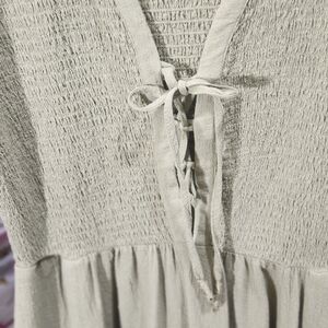 FP Movement by Free People Olive Dress Fitted Lace Up Top/Full Ruffled Skirt